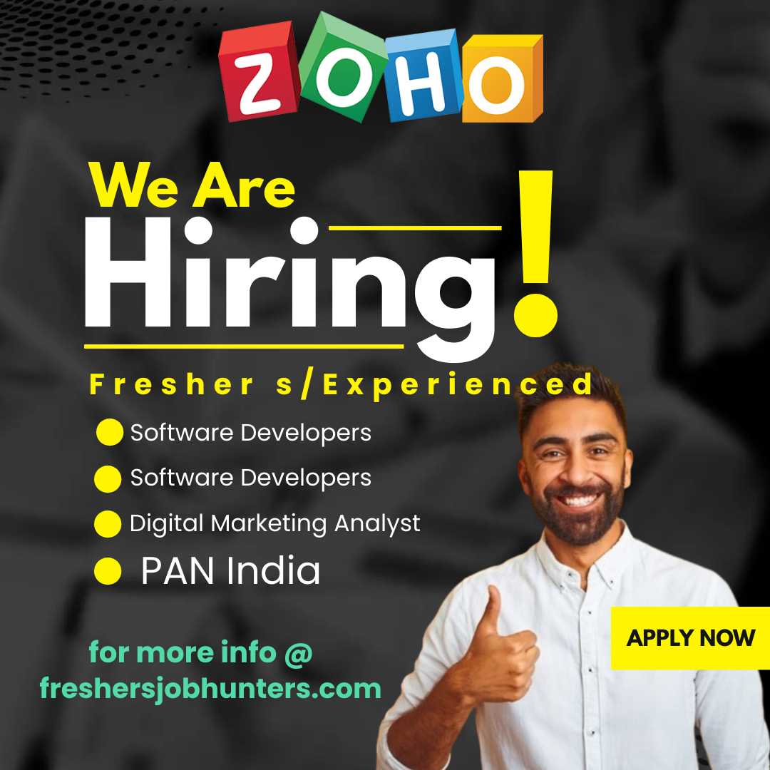 Zoho நிறுவனத்தில் புதியவர்களுக்கு வேலை வாய்ப்பு 2024 Apply Now For This Job Offer 8103